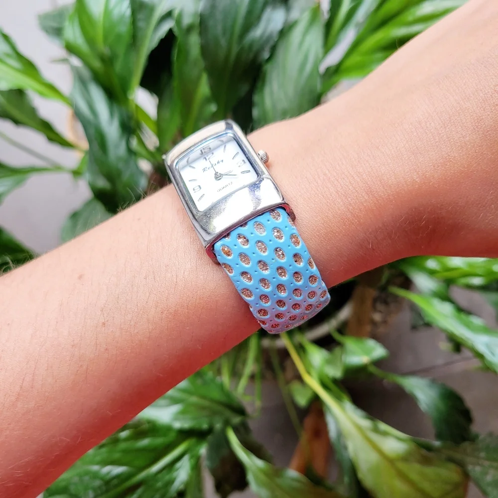Polka Dot Redsky Quartz Blue & Silver Watch